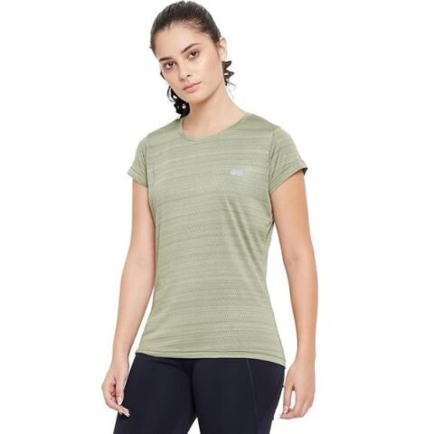 Clovia Women’s Polyester Activewear Short Sleeve Sports T-Shirt