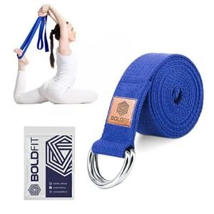 Mumbai Indians MI Official Merchandise Yoga Belt for Women and Men Yoga Strap for Stretching with Extra Safe Adjustable D-Ring Buckle Durable and Comfy Texture Perfect for Your Yoga Session Gray