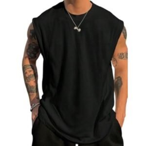 NETCLICK®Mens Tank Tops Sleeveless Round Neck Polycotton Vest for Gym, Running and Outdoor