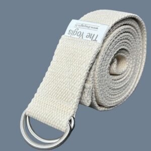 The Yogis Yoga Belt 100% Cotton Belt 9ft Length with Adjustable D-Ring Buckle Best for Daily Stretching, Yoga, Pilates, Physical Therapy, Fitness | Long |