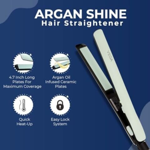 VEGA Argan Shine Hair Straightener with Argan Oil Infused 3D Floating Plates