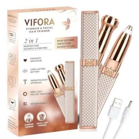 VIFORA Facial Hair Remover Machine For Women – Face, Chin, Cheek, Eyebrow, Upper Lip Hair Remover for Women, USB RECHARGEABLE Epilator Machine for Women