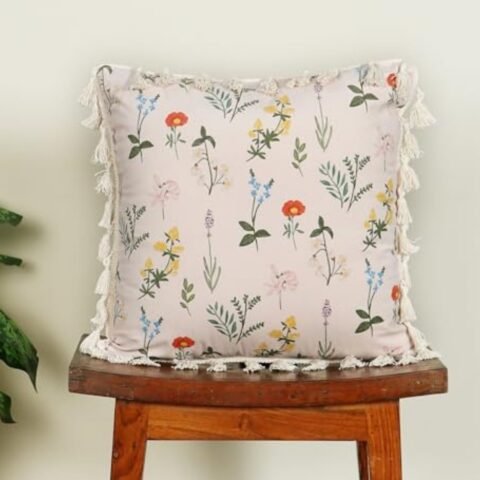 ishro home Premium Cushion Cover Set of 5 | Cushion Cover 16 inch x 16 inch – Soft European Standard Fabric, Frill Design, Machine Washable |