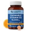 Carbamide Forte Vitamin d3 10000iu | Chewable Vitamin D Tablets | D3 Supplement for Bone & Immunity | Vitamin D3 Supplement for Women & Men | Orange Flavour – 60 Tablets