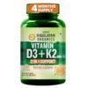 Vlado’s Himalayan Organics Vitamin D3 600 IU + K2 as MK7 Supplement | Supports Stronger Immunity & Bone & Heart Health | Healthy Heart For Men And Women – 120 Veg Tablets