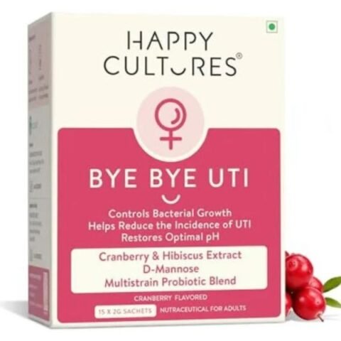 Happy Cultures Bye Bye UTI – Nutritional Supplement with D-Mannose, Cranberry Extract & Probiotics – Fast-Acting Relief & Prevention for UTI – 15 x 2g (Sachets)