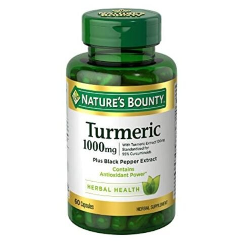 Nature's Bounty Turmeric with Black Pepper Extract, Supports Antioxidant Health, 1000mg, 60 Capsules