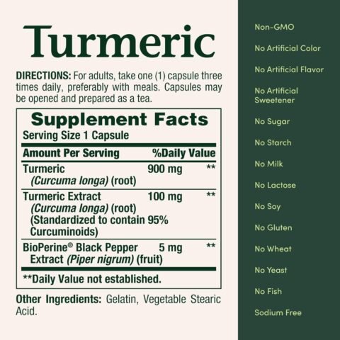Turmeric with Black Pepper Extract, Supports Antioxidant Health