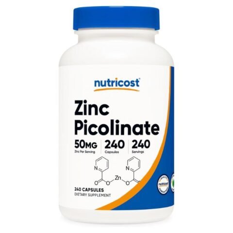 Nutricost Zinc Picolinate 50mg, 240 Vegetarian Capsules - Gluten Free and Non-GMO (240 Caps)