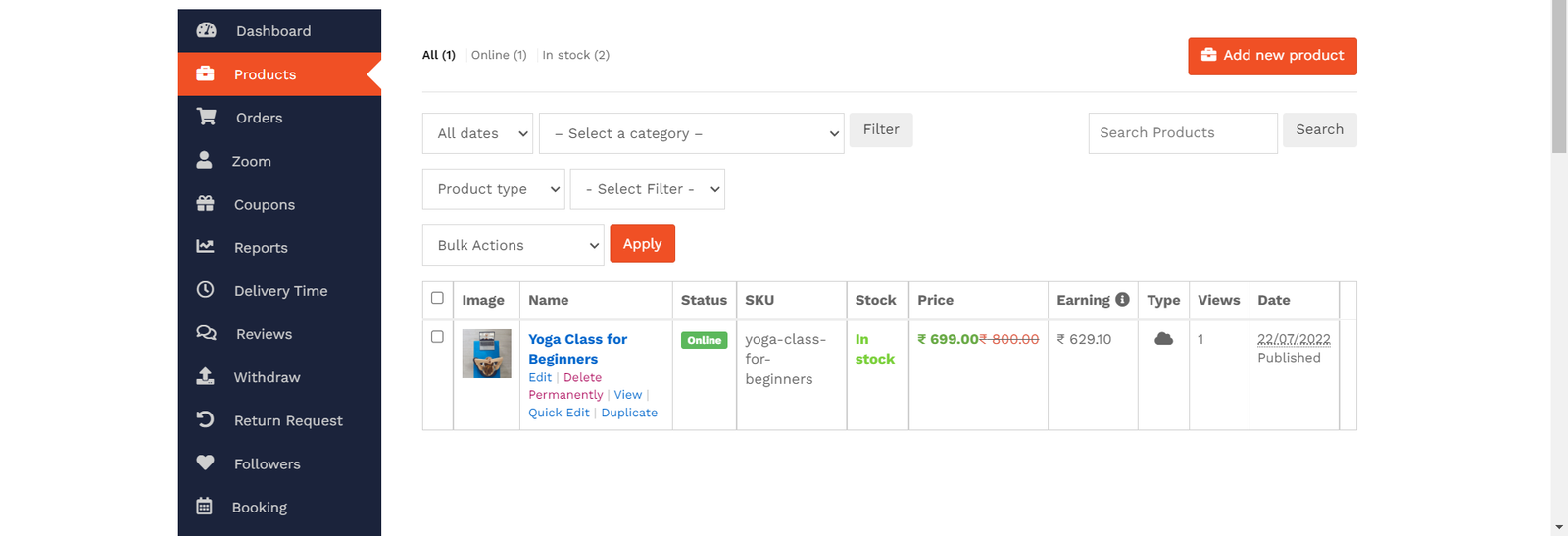 View Approved Products - Product tab - Dashboard - Vendor Guide - HealThyRam