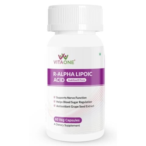 VITAONE Alpha Lipoic Acid | R Alpha Lipoic Acid Supplement | Supports Antioxidant & Metabolic Function | 60 Veg Capsules | ALA Supplement