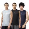 ATICX Men’s Slim Fit Polyester Sleeveless T Shirt – Sando Top Tank Muscle Tee for Sports, Gym, Running