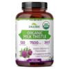 "Zazzee USDA Organic Milk Thistle 30:1 Extract, 7500 mg Strength, 120 Vegan Capsules, 80% Silymarin Flavonoids, Healthy Liver Detox & Cleanse Support, 100% Vegetarian, Non-GMO, Made in the USA "