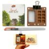 Crafthives Mini Travel Art Kit for Kids & Adults | Compact Art-on-The-Go Set with Wooden Palette, Waterbrush, Clip & Sketchbook