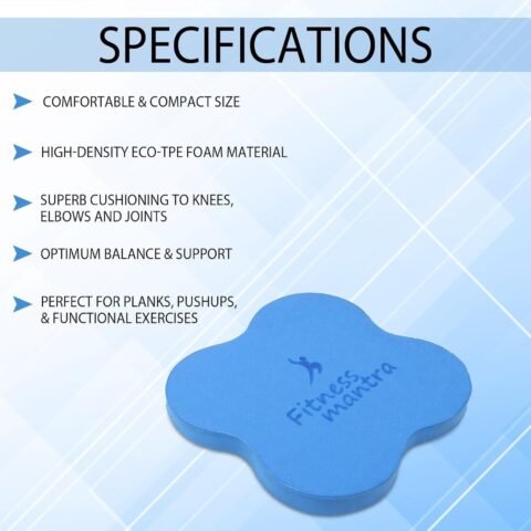 Fitness Mantra® 20mm Anti Slip Yoga Cushion Pad| Super Soft Quality| knee & Elbow Pad| Joint Protection Pad| Size 12 x 24 inches| Pack of 1 Pc.|