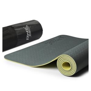 Fitness Mantra® TPE Dual Color Anti-Slip Yoga Mat with Cover Bag for Gym Workout and Yoga Exercise for Men & Women Fitness| 1 Piece| 6mm| 24"x72"| Dual Color| Premium|