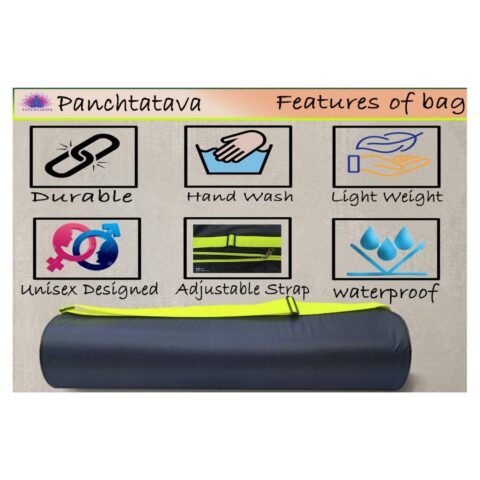 Panchtatava Yoga Mat Cover with Adjustable Shoulder Strap-Stylish Parachute Blue Yoga Bag