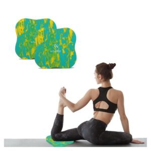 Wiselife Aqua Yellow Knee Pad | High Density Premium ECO-TPE Foam Material, Soft Surface, Kneeling Support for Yoga, Cushion for Knees, Hands, Wrists, and Elbows