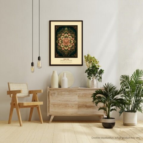 Anahata Kamal – Lotus of the Heart Mandala | HealThyRam Heritage Collection | Healing Expressions 18x24" Framed Artworks For Elite Meaningful Gifting