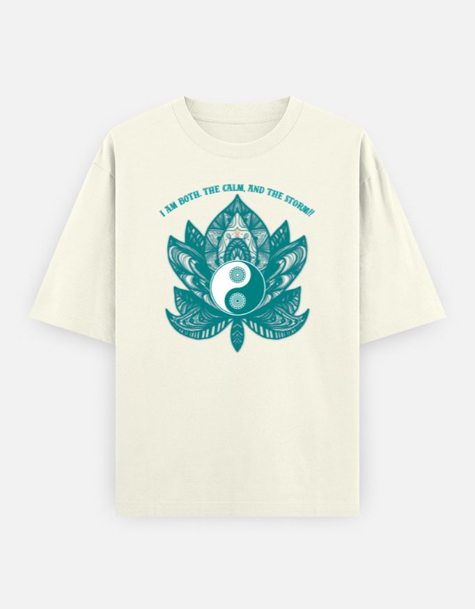 I Am Both – The Calm & The Storm | Unisex Oversized Classic T-Shirt | Balance Collection | 01A02_UOCT-BALF | HealThyRam Merch