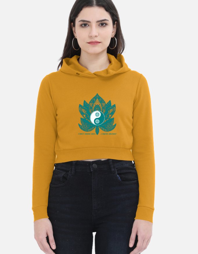 I Don’t Choose Sides – I Create Balance | Cropped Hoodie | Balance Collection | 01A07_WCHo-BalF | HealThyRam Merch