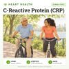 C-Reactive Protein (CRP): single test, heart health test with home sample collection. Illustration: a father and daughter cycling along a riverside path.