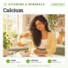 Calcium: single test, vitamin and mineral test with home sample collection. Illustration: a woman pouring a glass of milk in her kitchen.