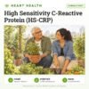 High Sensitivity C-Reactive Protein (HS-CRP): single test, heart health test with home sample collection. Illustration: a father and daughter tending a rooftop garden.