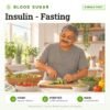 Insulin - Fasting: single test, blood sugar test with home sample collection. Illustration: an older man making a salad in his kitchen.