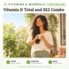 Vitamin D Total and B12 Combo: 2 tests included, vitamin and mineral test with home sample collection. Illustration: a woman enjoying morning sunlight on her balcony with coffee.