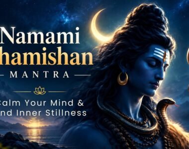 Namami Shamishan: Lord Shiva with the crescent moon, trident and serpent, HealThyRam artwork