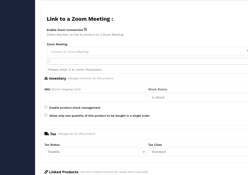 Link to Zoom Meeting - Add New Product - Product tab - Dashboard - Vendor Guide - HealThyRam