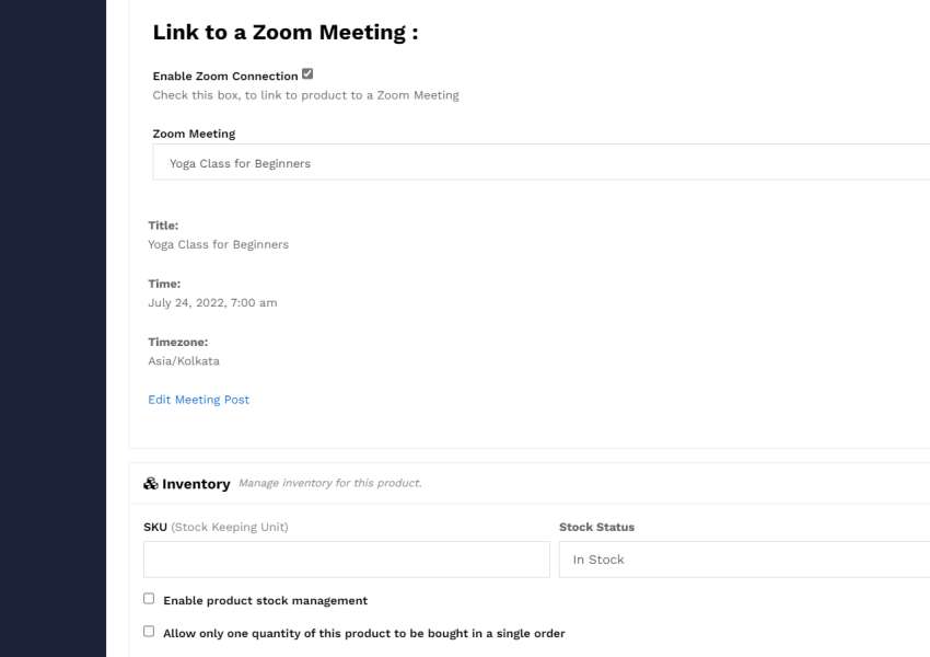 1b_Zoom Meeting Selected - Add New Product - Product tab - Dashboard - Vendor Guide - HealThyRam