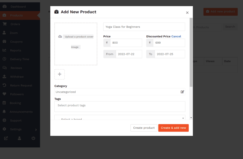 Add New Product - Product tab - Dashboard - Vendor Guide - HealThyRam-image002